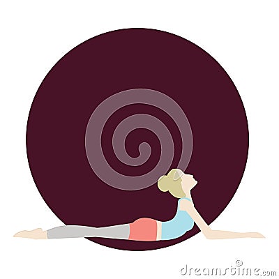 girl practising yoga in sphinx pose. Vector illustration decorative design Vector Illustration