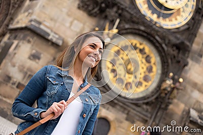 Girl in Prague Stock Photo