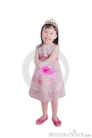 Girl in princess custume with crown Stock Photo