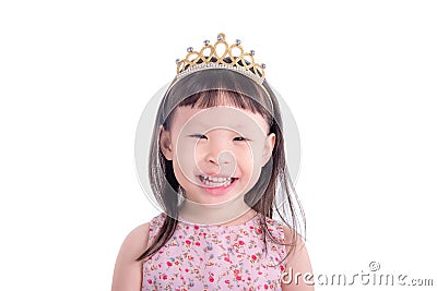 Girl in princess custume with crown Stock Photo