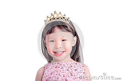 Girl in princess custume with crown Stock Photo