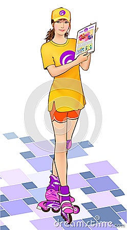 Girl promoter Vector Illustration