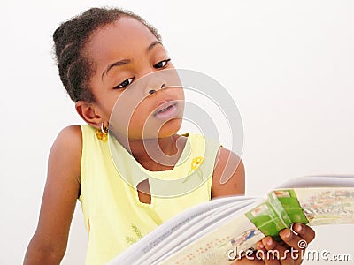 Girl reading book Stock Photo