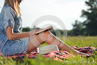 A Serene Summer Escape: Lost in the Pages of Nature Stock Photo