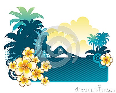 Girl on rest Vector Illustration