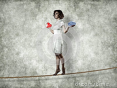 Girl on a rope Stock Photo