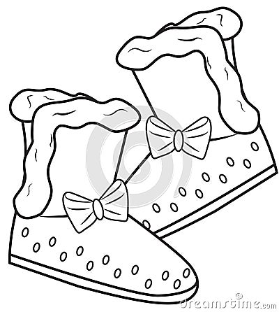 Girl's boots coloring page Stock Photo