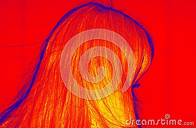 the girl's hairstyle infrared Stock Photo