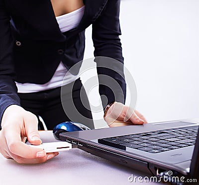 Girl's hand with flash Stock Photo