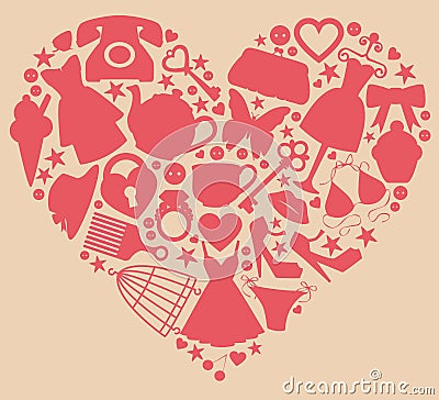 Girl's heart Vector Illustration