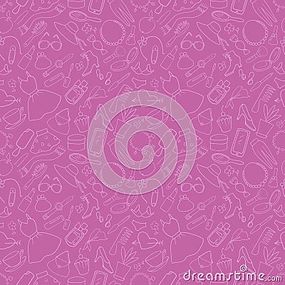 Girl`s pink seamless background Stock Photo