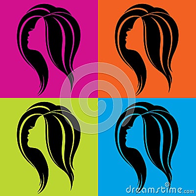 Girl's profile in pop-art style Vector Illustration