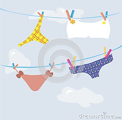 Girl's underwear Vector Illustration