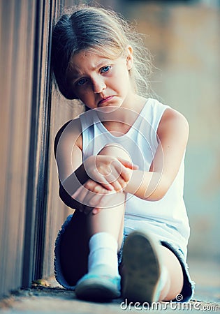 Girl sad portrait Stock Photo