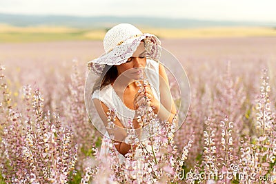 Girl in Sage Stock Photo