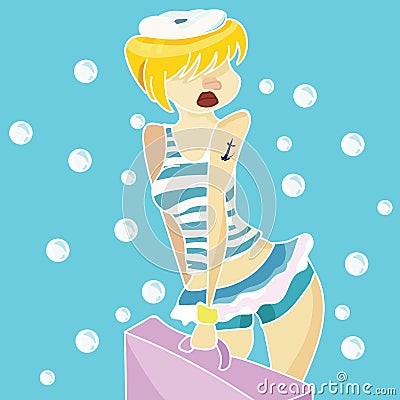 Girl sailor Stock Photo