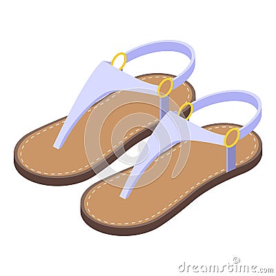 Girl sandals icon, isometric style Vector Illustration