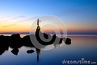 Girl with seagull Stock Photo