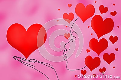 Air Kiss on Valentine's Day Stock Photo