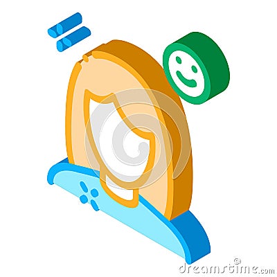 Girl Shine Clean Face isometric icon vector illustration Vector Illustration
