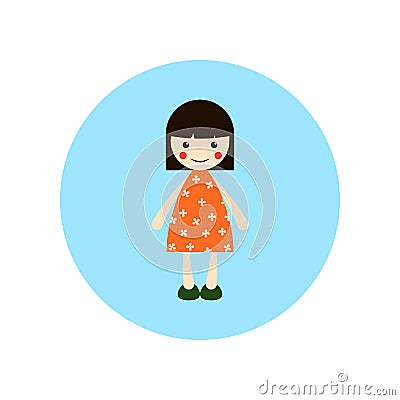 Girl, short hair illustration, flat animated cartoon illustration Cartoon Illustration