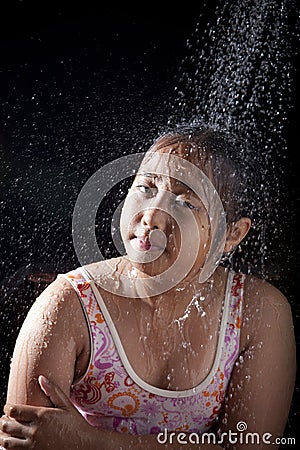 Girl shower bath Stock Photo