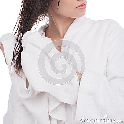 Girl after shower. Stock Photo