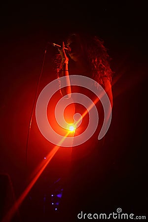 Girl singer on the concert Editorial Stock Photo