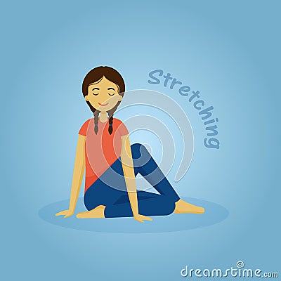 Girl sitting on the stretch Vector Illustration