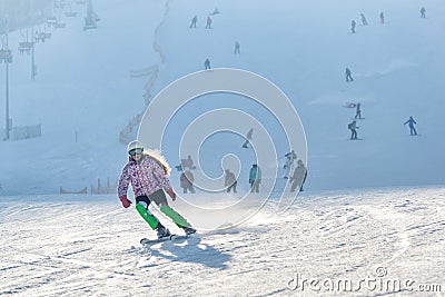 Girl skiing Editorial Stock Photo