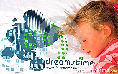 Girl sleeping on Dreamstime pillow Stock Photo