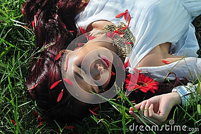 Girl sleeping Stock Photo