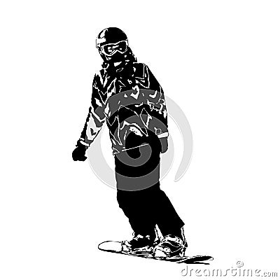 The girl the snowboarder, the drawing Vector Illustration