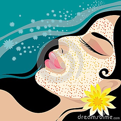 Girl in the SPA Vector Illustration