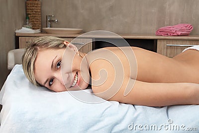 Girl in spa-salon Stock Photo