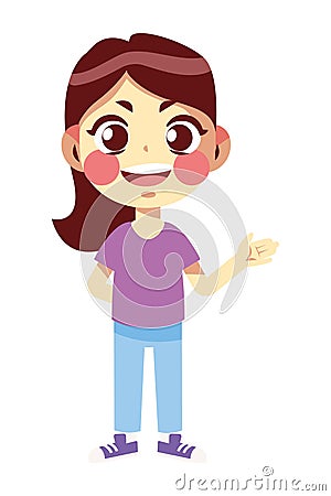 girl speaking cartoon icon Vector Illustration