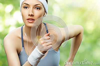 Girl in sport Stock Photo