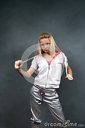 Girl in sports clothes Stock Photo