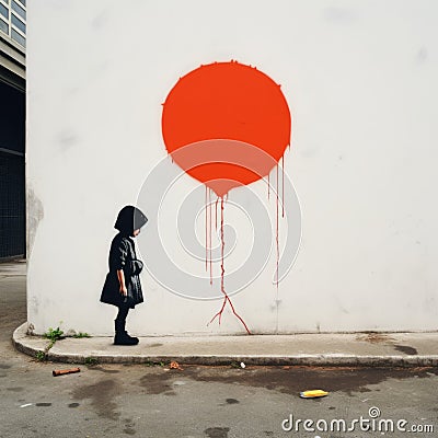Minimalistic Street Art With Visual Kei Influence Stock Photo