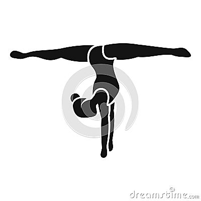 Girl stay hands gymnastics icon, simple style Vector Illustration