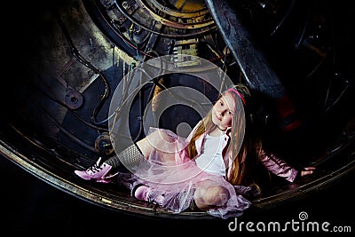 Girl in the steampunk styled photoshoot Stock Photo