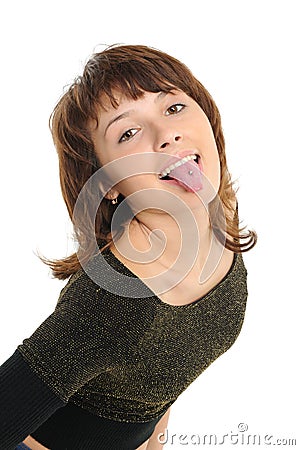 Girl Sticking Her Tongue Out Royalty Free Stock Photos - Image: 12770648