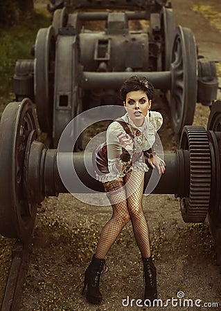 A girl in the style of steampunk Stock Photo