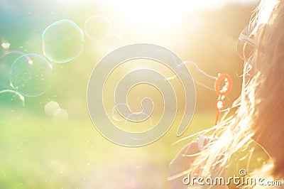 Girl in the summer sun Stock Photo