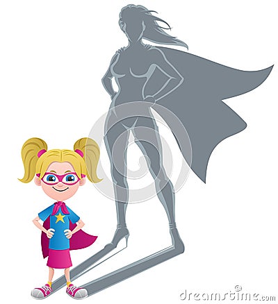 Girl Superheroine Concept Vector Illustration