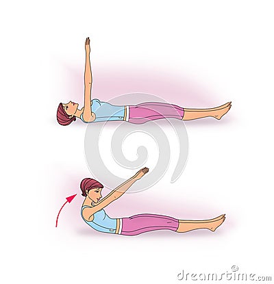 Exercise to strengthen the abdominal Stock Photo