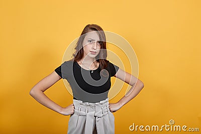 Girl surprised as she never expected that will happen,it happe ned as she is sad Stock Photo