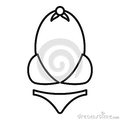 Girl swimsuit icon, outline style Vector Illustration