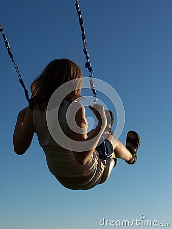 Girl on a Swing Stock Photo