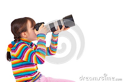 Girl taking pictures Stock Photo